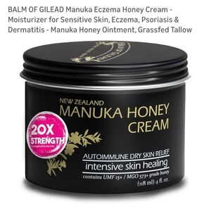 New Zealand Manuka Honey Cream - Intensive Skin Healing, 4 oz. New